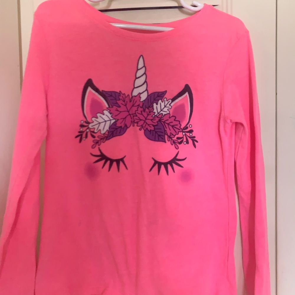 The Children’s Place Bright Pink Unicorn Long Sleeve Tee
